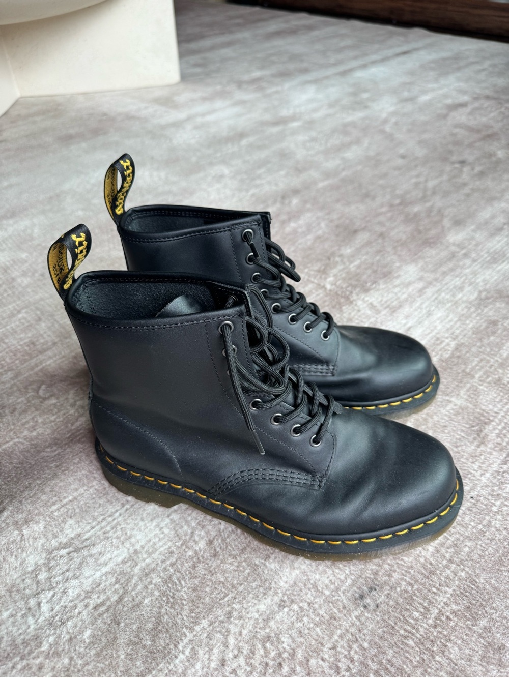 Dr. Martens Black Leather Lace-Up Ankle Boots. Work only once.